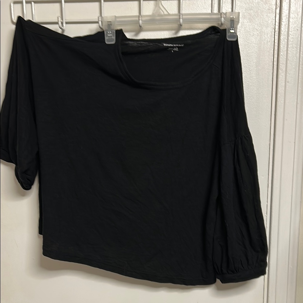 Banana Republic Asymmetrical Black Blouse